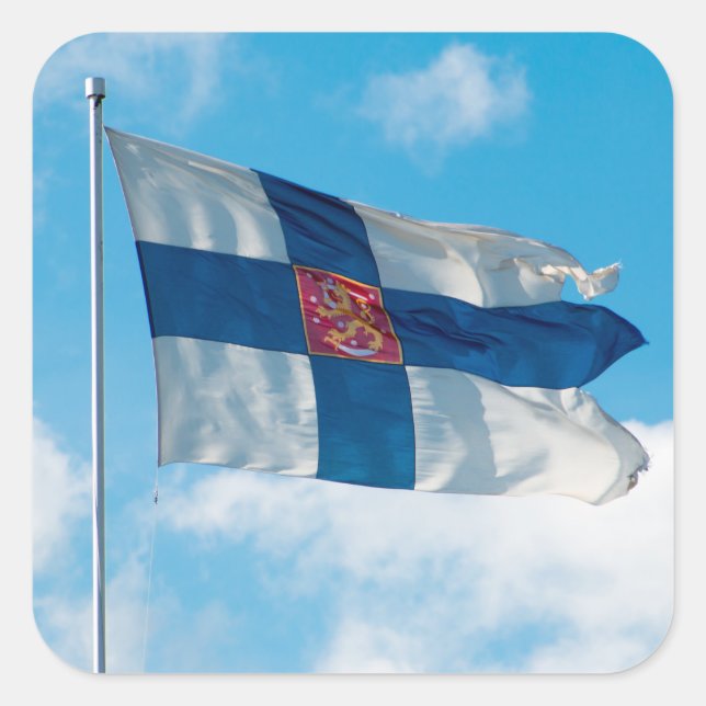 Finnish Flag Square Sticker (Front)