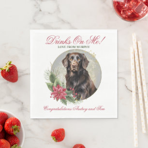 Finnish Flat-Coated Retriever Wedding Photo Napkin