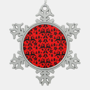 Finnish Gingerbread Christmas Decor Snowflake Pewter Christmas Ornament