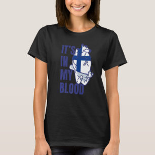 Finnish Heart Blood Veins Hand Flag Finland T-Shirt