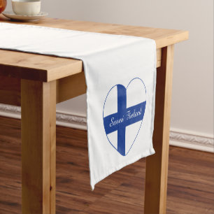 Finnish Heart Flag custom table runners