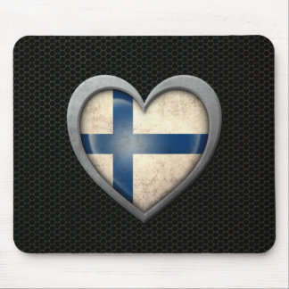 Finnish Heart Flag Steel Mesh Effect Mouse Pad