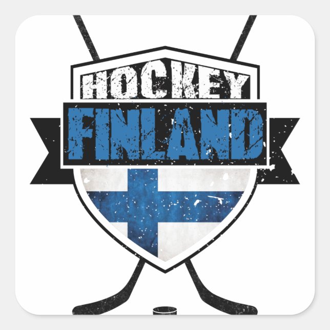 Finnish Hockey Shield Suomi Square Sticker (Front)