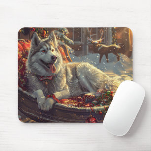 Finnish Laphund Dog Christmas Festive Mouse Pad