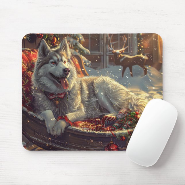Finnish Laphund Dog Christmas Festive Mouse Pad (With Mouse)