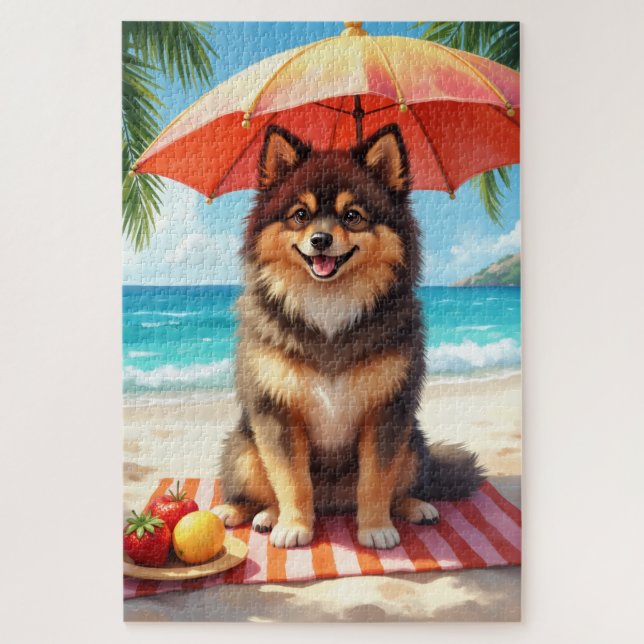 Finnish Lapphund Beach Scene Jigsaw Puzzle (Vertical)