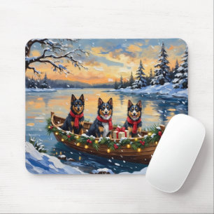 Finnish Lapphund Christmas Boat Holiday Mouse Pad