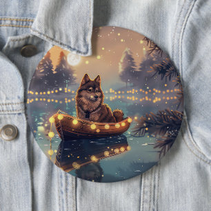 Finnish Lapphund Christmas Festive Voyage 6 Cm Round Badge
