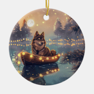Finnish Lapphund Christmas Festive Voyage Ceramic Ornament