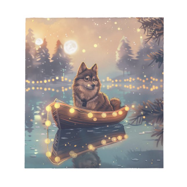 Finnish Lapphund Christmas Festive Voyage Notepad (Front)