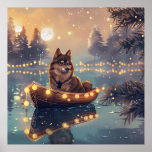 Finnish Lapphund Christmas Festive Voyage Poster