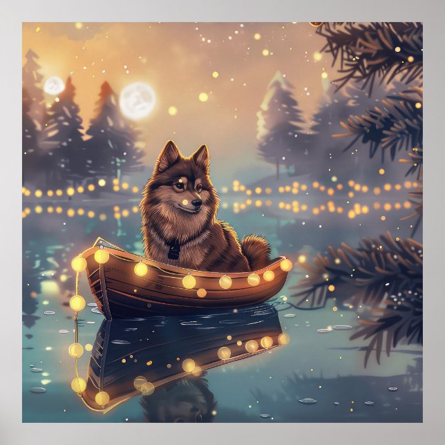 Finnish Lapphund Christmas Festive Voyage Poster (Front)