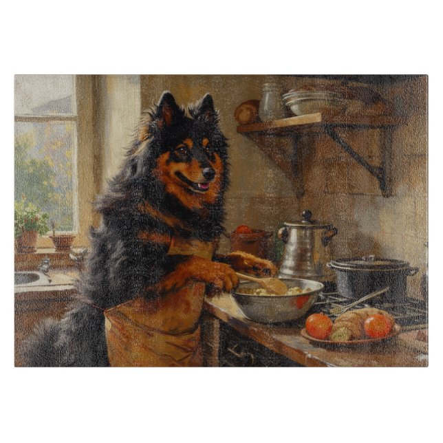 Finnish Lapphund Cooking in Kitchen Cutting Board (Front)