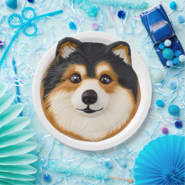 Finnish Lapphund Dog 3D Inspired Paper Plate (Party)