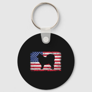 Finnish Lapphund Dog 4th Of July Patriotic America Key Ring