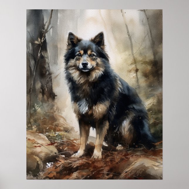 Finnish Lapphund Dog Art Print Poster (Front)