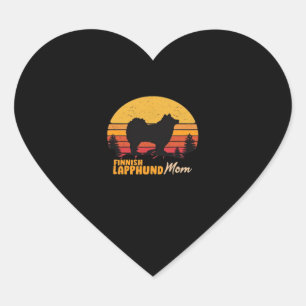 Finnish Lapphund Dog Mom Vintage Retro Classic T-S Heart Sticker