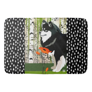 FINNISH LAPPHUND IN POPPIES crate or bath mat
