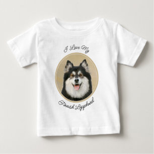 Finnish Lapphund Painting - Cute Original Dog Art Baby T-Shirt