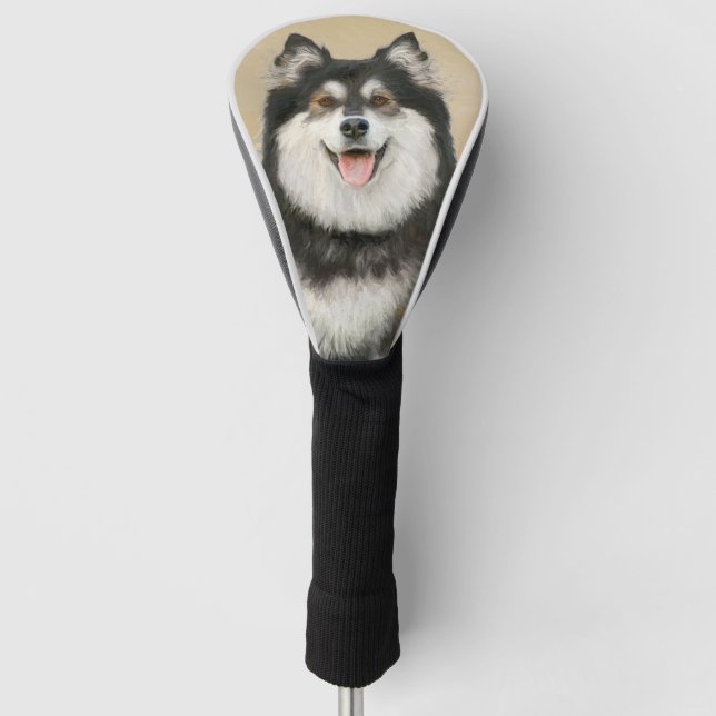 Finnish Lapphund Painting - Cute Original Dog Art Golf Head Cover (Front)