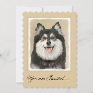 Finnish Lapphund Painting - Cute Original Dog Art Invitation
