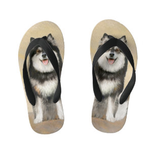 Finnish Lapphund Painting - Cute Original Dog Art Kid's Thongs