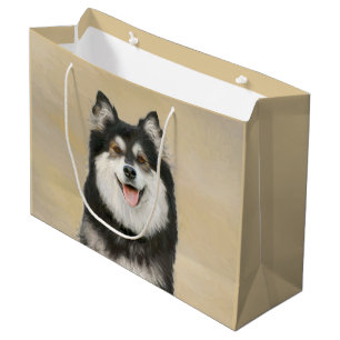 Finnish Lapphund Painting - Cute Original Dog Art Large Gift Bag