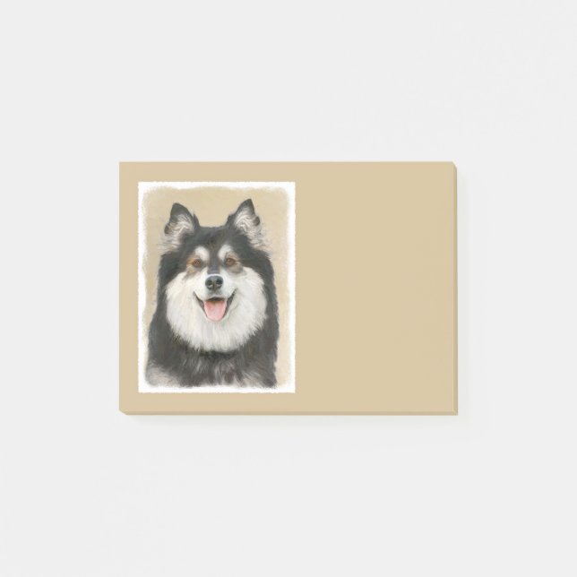 Finnish Lapphund Painting - Cute Original Dog Art Post-it Notes (Front)