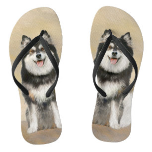 Finnish Lapphund Painting - Cute Original Dog Art Thongs