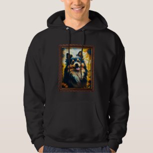Finnish Lapphund Painting Sunflower Flower Mom Wom Hoodie