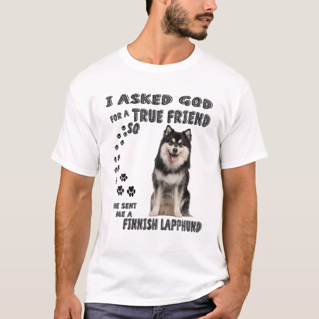 Finnish Lapphund Quote Mum Dad Print, Finnish Lapp T-Shirt (Front)