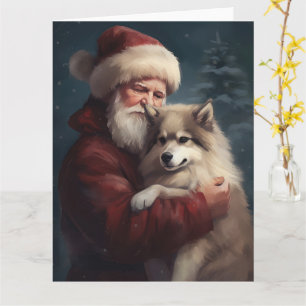 Finnish Lapphund Santa Claus Festive Christmas Card