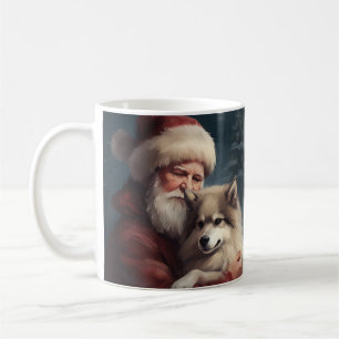 Finnish Lapphund Santa Claus Festive Christmas Coffee Mug