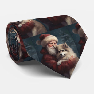 Finnish Lapphund Santa Claus Festive Christmas Tie