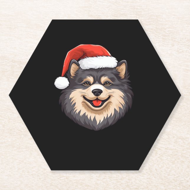 Finnish Lapphund Ugly Sweater Christmas Classic T- Paper Coaster (Front)