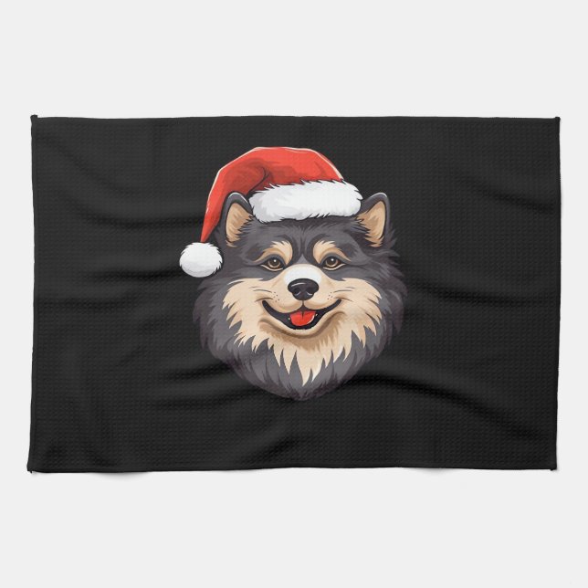 Finnish Lapphund Ugly Sweater Christmas Classic T- Tea Towel (Horizontal)
