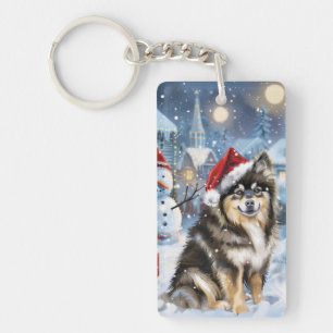 Finnish Lapphund Winter Wonderland Christmas Joy  Key Ring