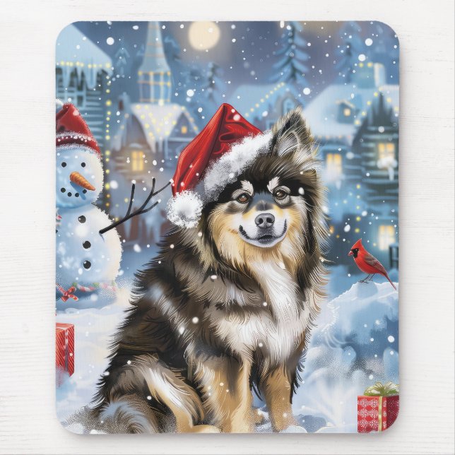 Finnish Lapphund Winter Wonderland Christmas Joy  Mouse Pad (Front)