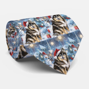 Finnish Lapphund Winter Wonderland Christmas Joy  Tie