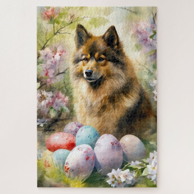 Finnish Lapphund  with Easter Eggs Jigsaw Puzzle (Vertical)