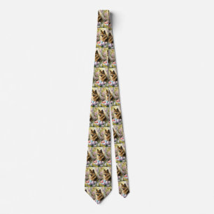 Finnish Lapphund with Easter Eggs Tie