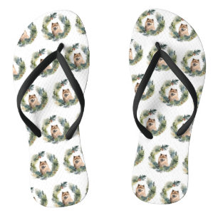 Finnish lappund Christmas Wreath Festive Pup Thongs