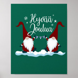 Finnish Merry Christmas Finland Gift Tee Hyvaa Jou Poster