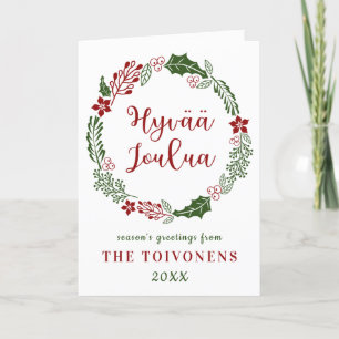 Finnish Merry Christmas, Hyvää joulua, Custom Holiday Card