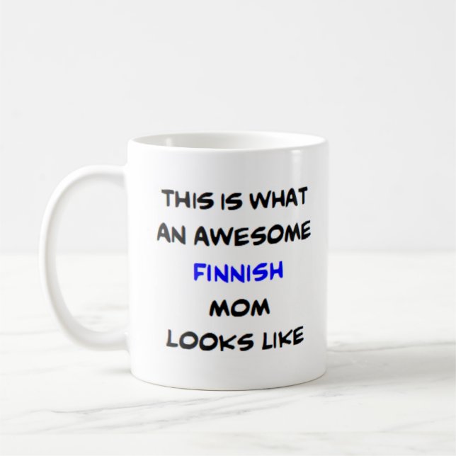 finnish mum, awesome coffee mug (Left)