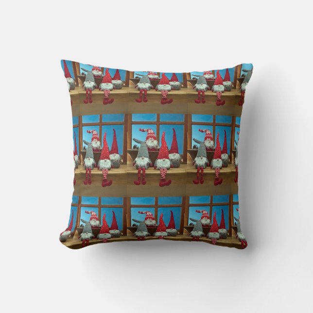 FINNISH SANTA GNOMES CHRISTMAS PILLOW (Front)