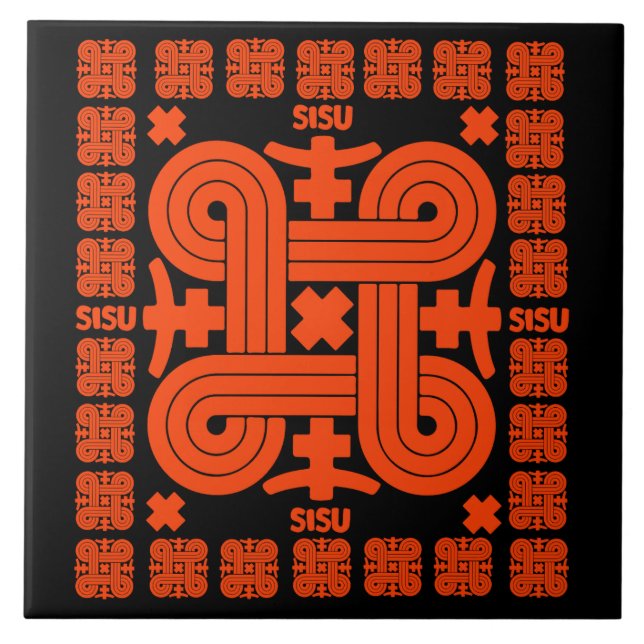 Finnish Sisu Art Ceramic Tile (Front)