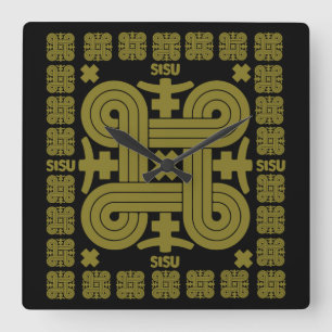 Finnish Sisu Art Square Wall Clock