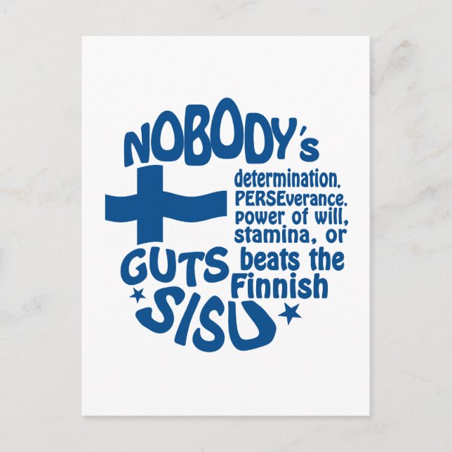 Finnish SISU postcard - customise! (Front)