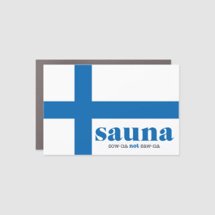 Finnish Sow-na not Saw-na Car Magnet